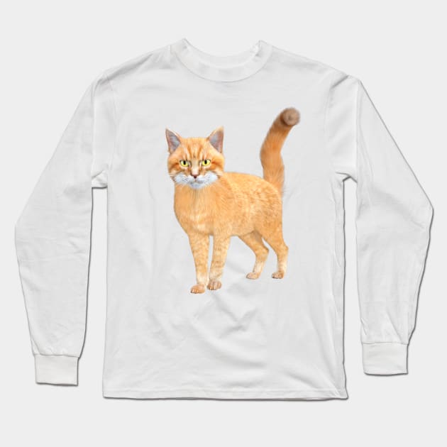 Siberian ginger cat Long Sleeve T-Shirt by Carlosr1946